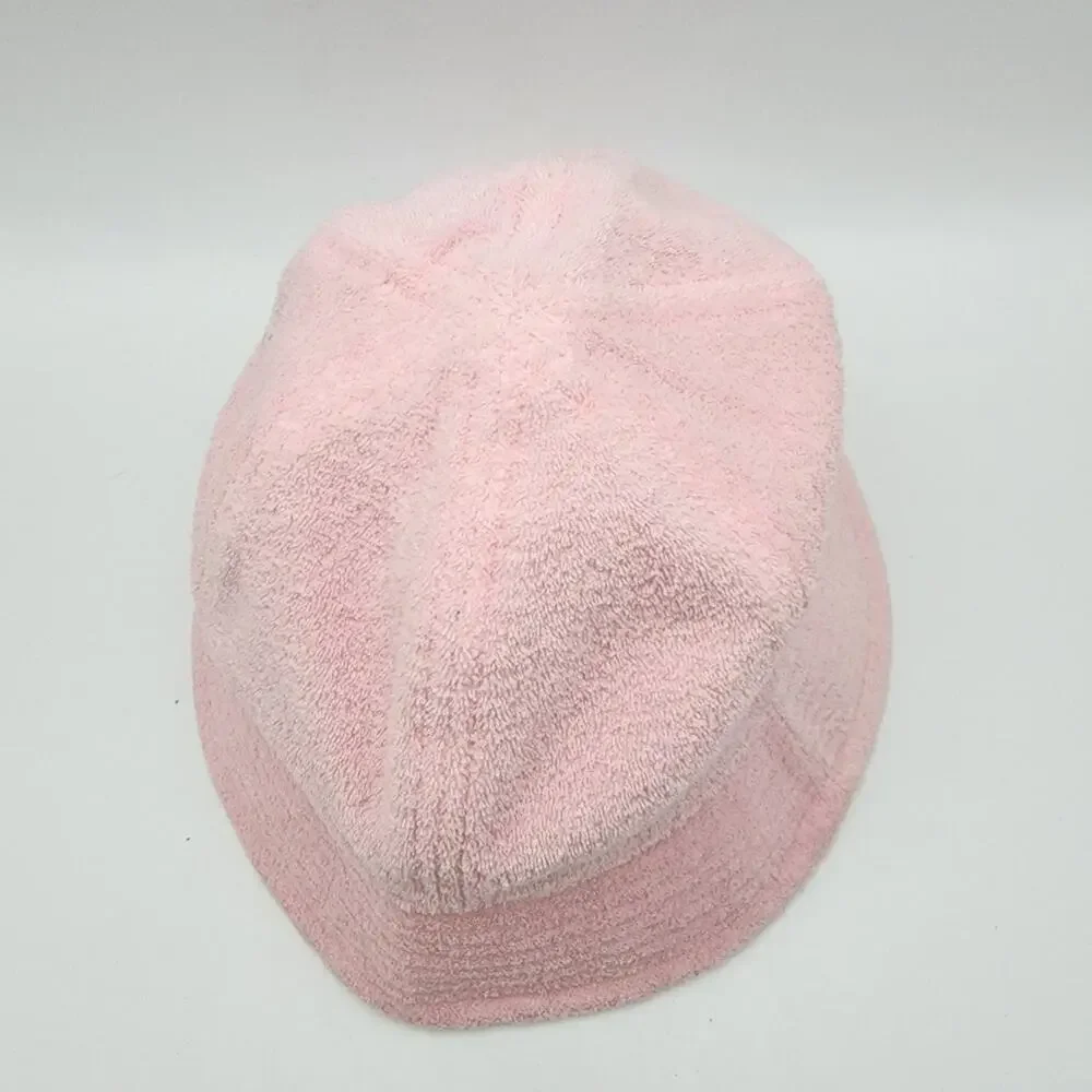 Light Pink Bucket Hat Terry Cloth One Size Plain 100% Cotton Y2K 2000s Beach OCI